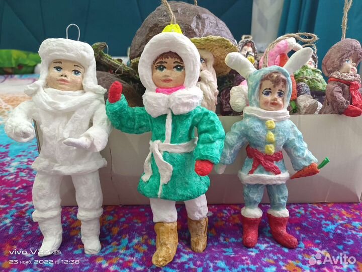 Ватные елочные игрушки новые