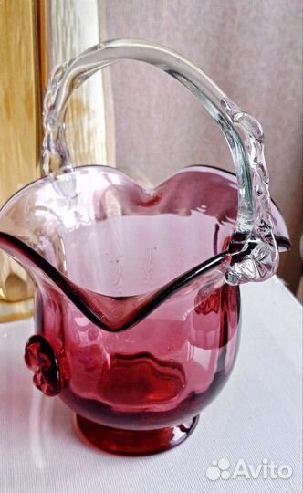 Вазы из цветного стекла СССР 1950-70 гг