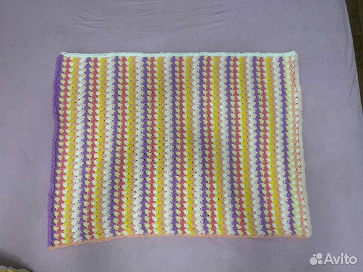 Плюшевый плед разноцветный