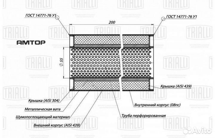 Trialli ESM 10020055P Пламегаситель универсальный