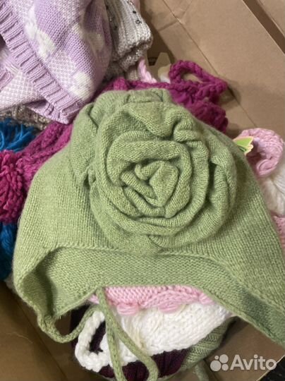 Шапка и шарф комплект кашемир на 1-4 года