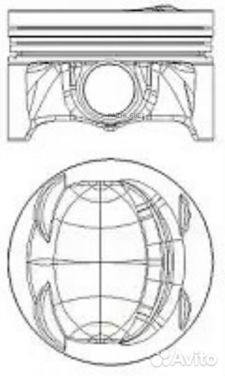 Nural 87-433900-10 Поршень dm.76.50x1.20x1.50x2.00