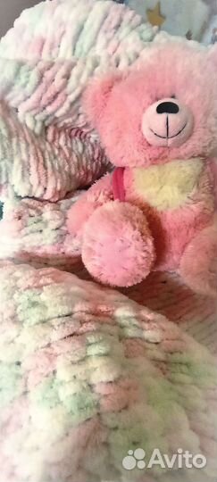 Плед вязаный плюшевый