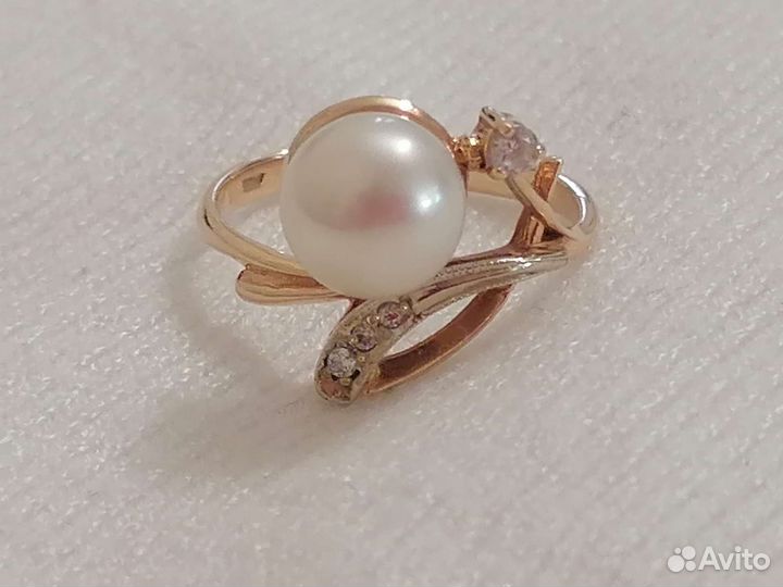 Винтажное кольцо СССР с жемчугом