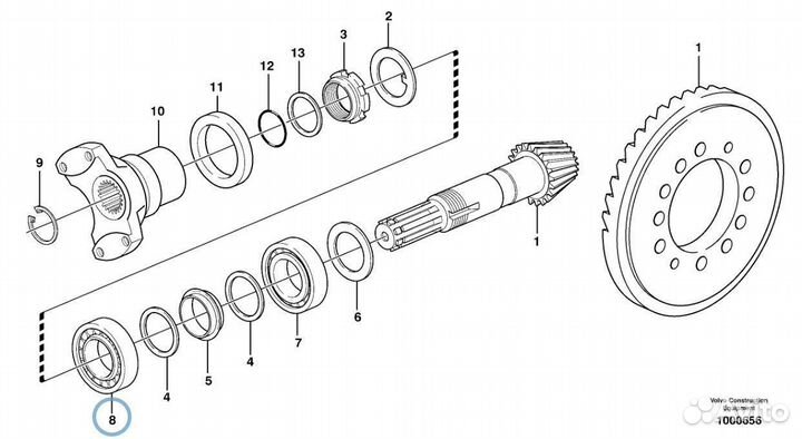 ER027350 Подшипник главной пары хвостовика