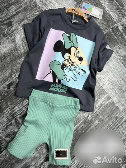 Костюм летний для девочки:футболка, леггинсы