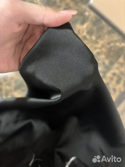 Атласная юбка черная