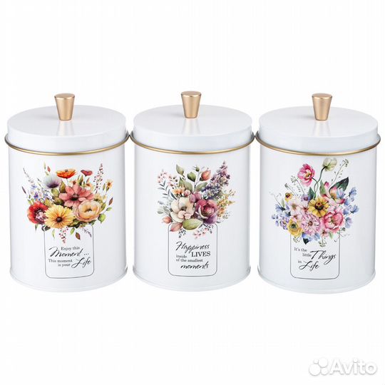 Набор 2В1 хлебница И банки для сыпучих 3 шт