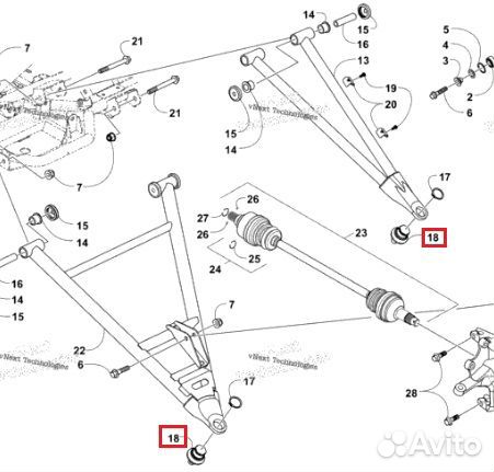 AT-08580 SPI Шаровая Опора Верхняя, Нижняя Для Arctic Cat 0405-001, 0405-068, 0405-115, 0405-483
