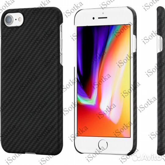 Чехол-накладка Карбон для Apple iPhone 7 (черный)