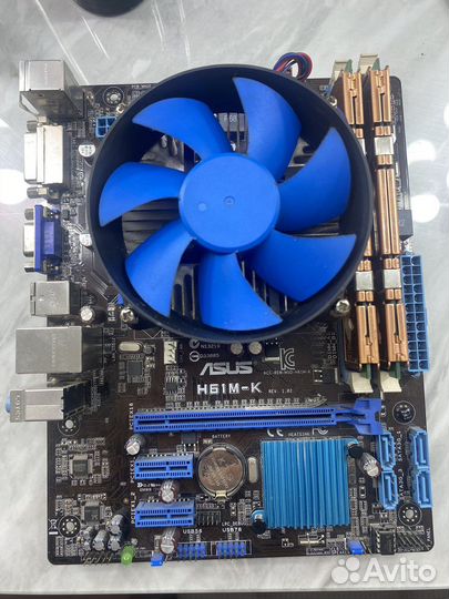 Материнская плата+процессор+оперативка+кулер