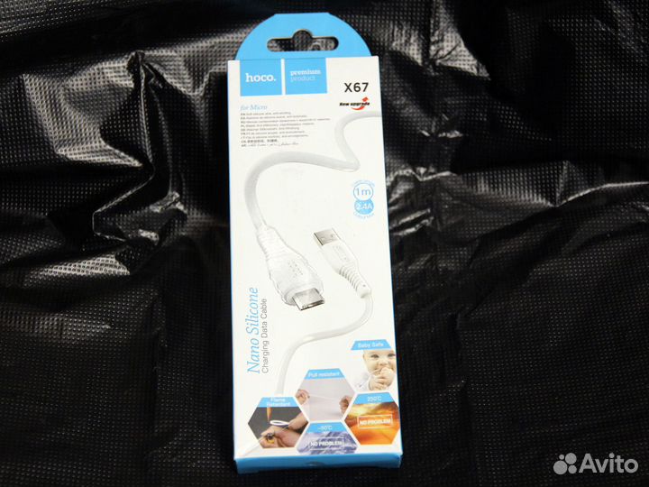 Кабель USB-microusb Hoco X67 Nano silicone 2.4A 1м