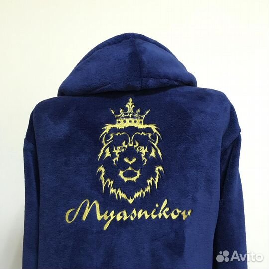 Плюшевый халат с именной вышивкой на заказ