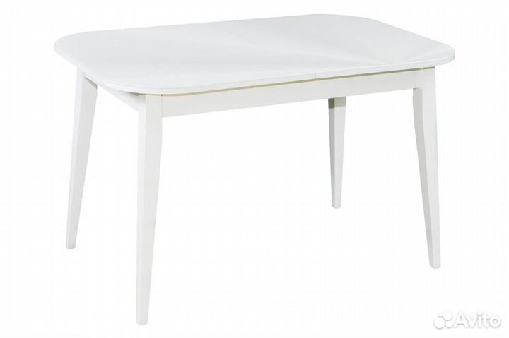 Полонез Стол мдф 1300 мм эмаль белый 130х80 (+50) (прям)