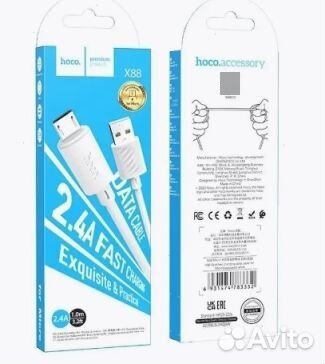 Кабель оптом. USB hoco X88, microusb, 2.4А, 1 м