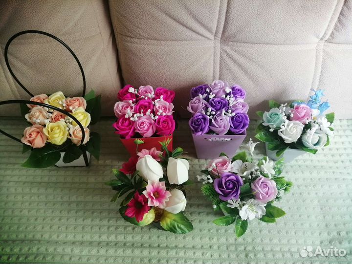 Букет из мыльных цветов
