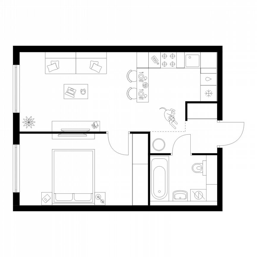 1-к. квартира, 42 м², 8/32 эт.
