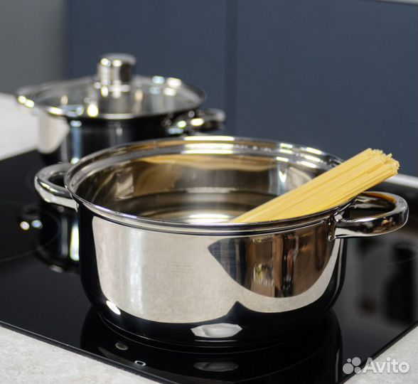 Кастрюля 3,7 л Джерси, стеклянная крышка, нержавей