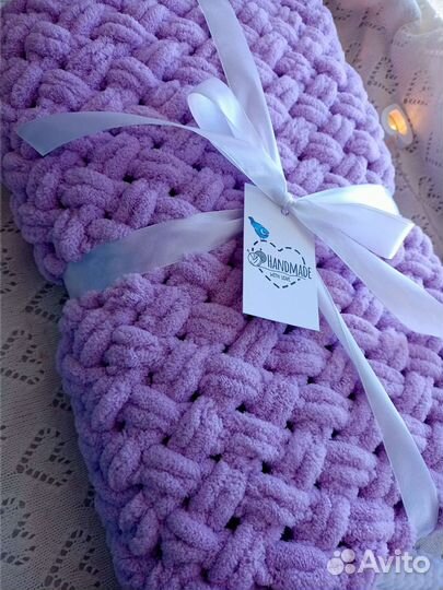 Вязанный детский плед Подарочный набор