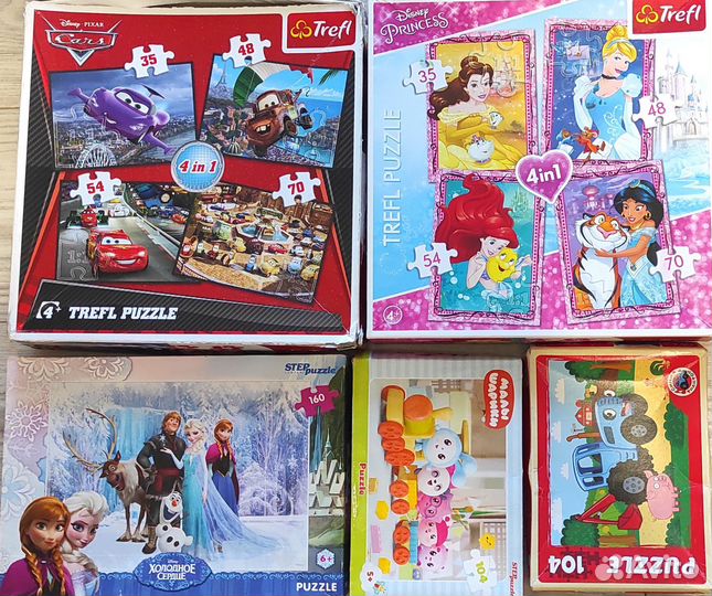 Пазлы, Puzzles, много, два пакета, настольные игры