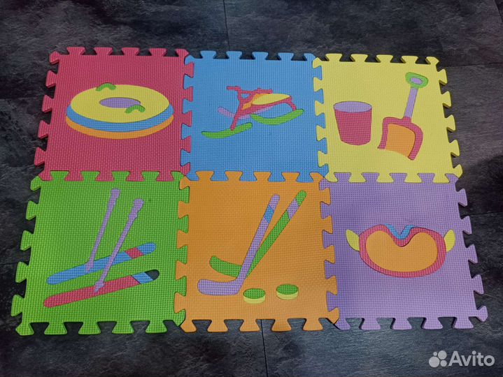 Детский коврик пазл развивающийся