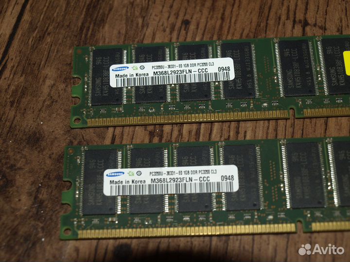 DDR Samsung PC3200U 1Gb 2шт