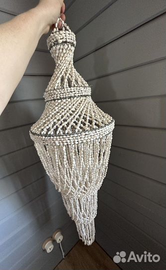 Светильник подвесной люстра из ракушек с Бали