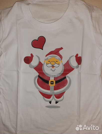 Новые Новогодние футболки, 140, 2 штуки