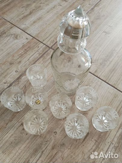 Новый набор: графин, рюмки/стопки на 8 персон СССР