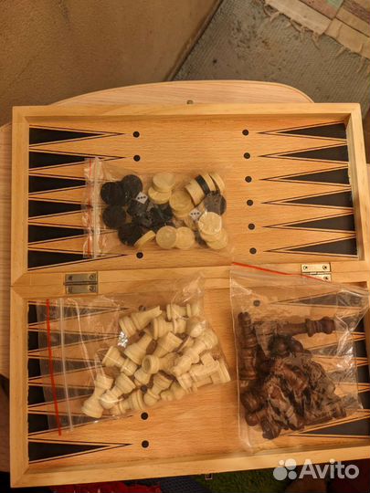 Набор: шахматы + шашки + нарды