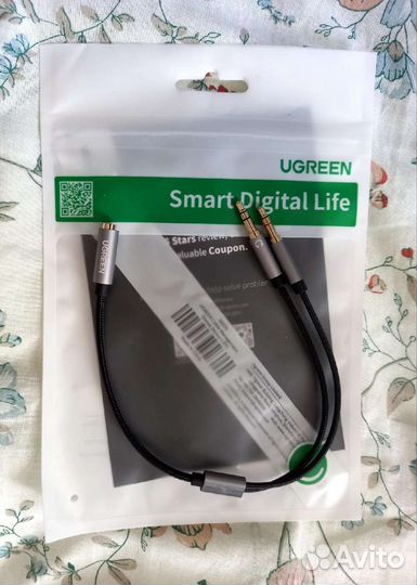 Аудиокабель 3.5 mm female to 2 male