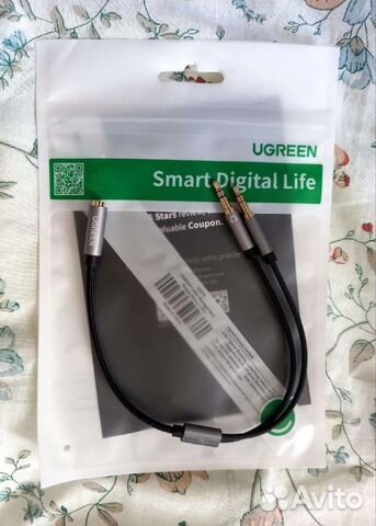 Аудиокабель 3.5 mm female to 2 male