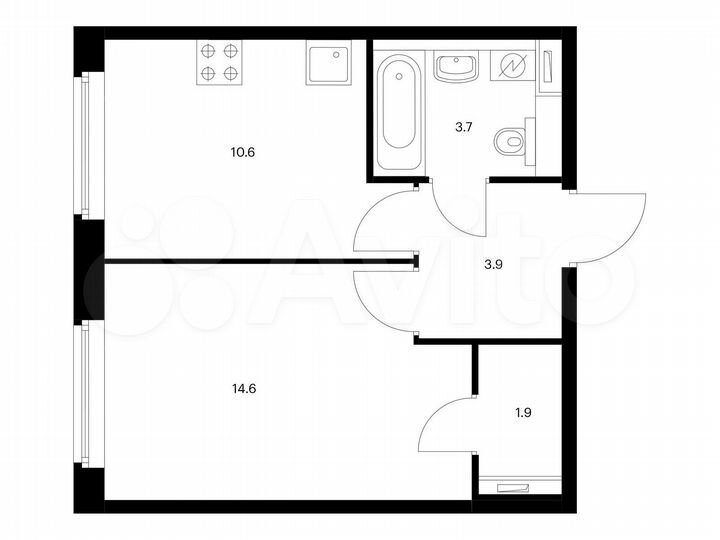 1-к. квартира, 34,7 м², 1/17 эт.