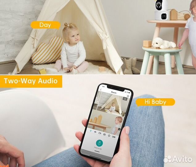 Камера видеонаблюдения двухзонная 4 мп внутренняя