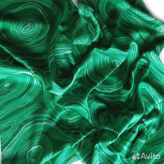 Платок Малахит шелковый атласный