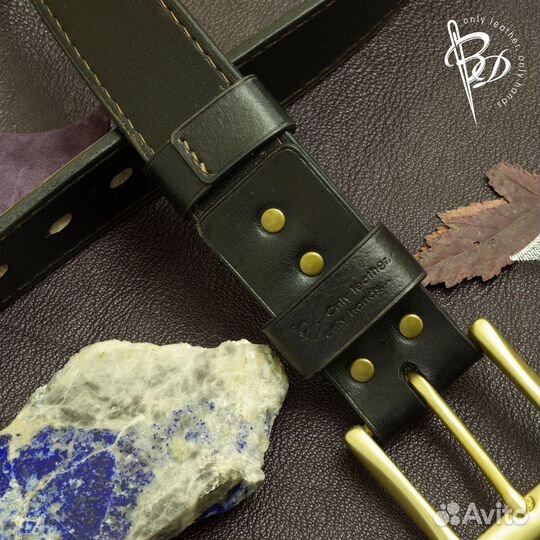 Мужской ремень ручной работы из кожи буйвола