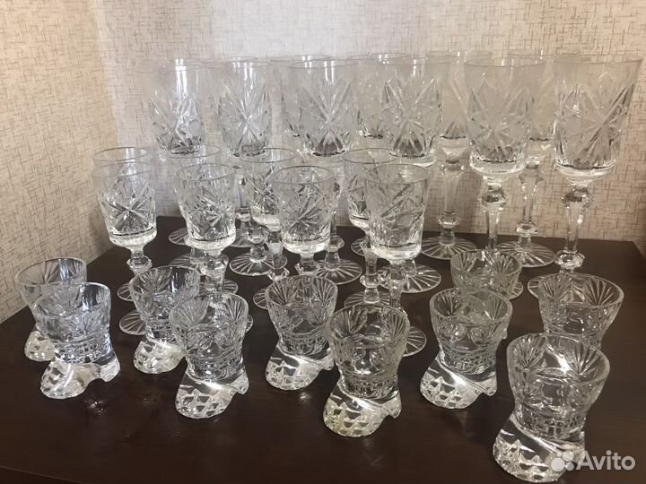 Фужеры, бокалы, рюмки из хрусталя