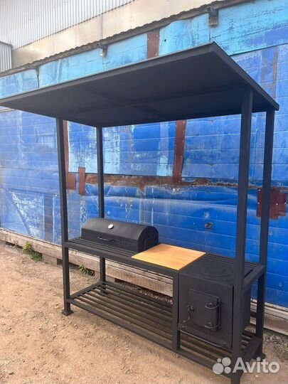 Мангал с печкой под казан