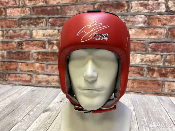 Шлем боксеркий открытый Рэй Спорт красный