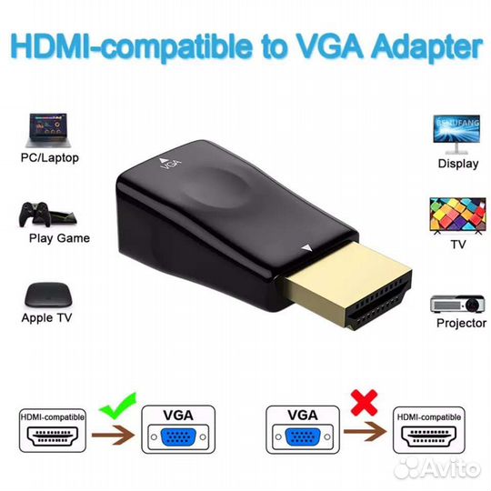 Переходник hdmi в vga