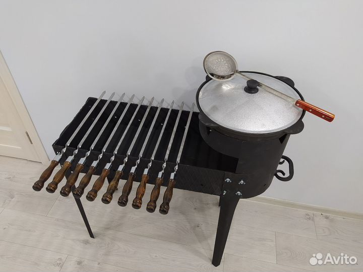 Мангал с печью под казан 2в1