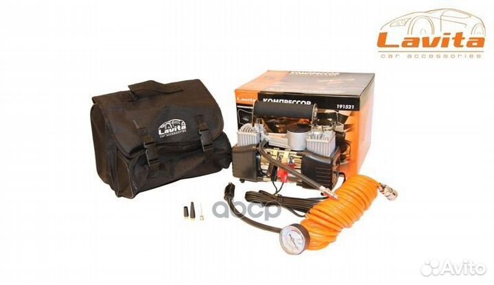 Компрессор 12в 10 атм 60л мин клеммы шланг 5м L