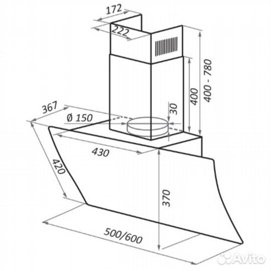 Кухонная вытяжка maunfeld Sky Star Chef 60 черный