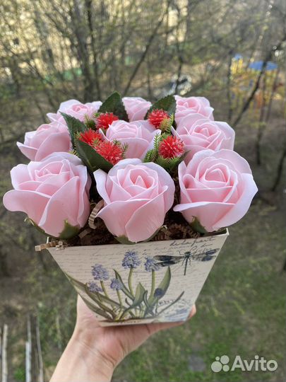 Букеты из мыльных роз