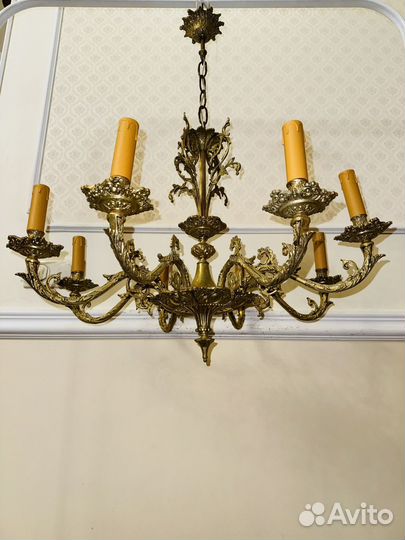 Люстра антикварная бронзовая Испания