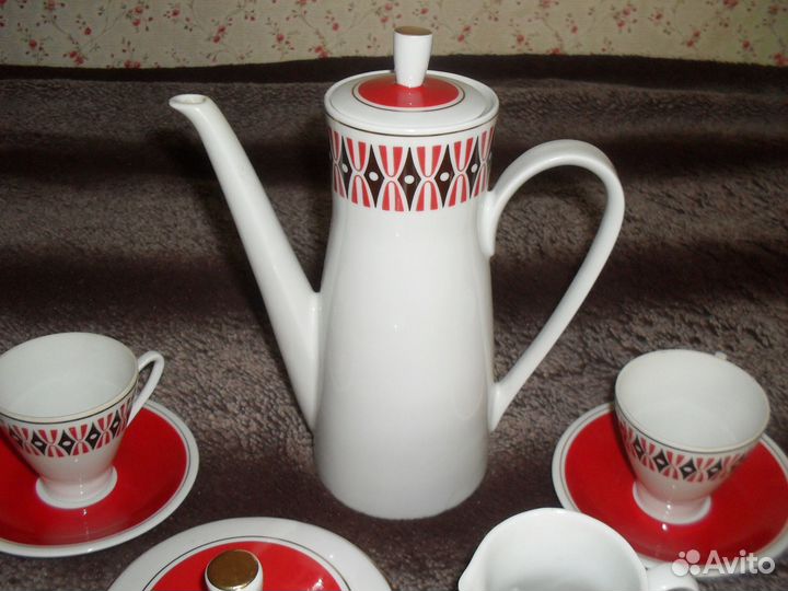 Кофейный сервиз freiberger porzellan гдр 1970 гг