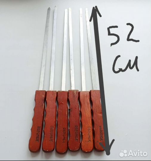 Шампура с деревянной ручкой,цена за все 6 шт