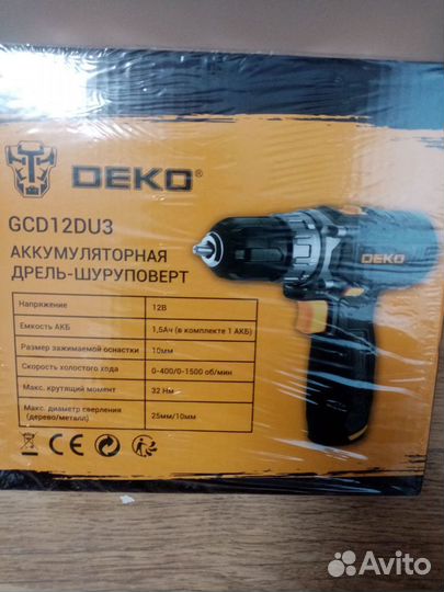 Аккумуляторная дрель-шуруповерт deko GCD12DU3