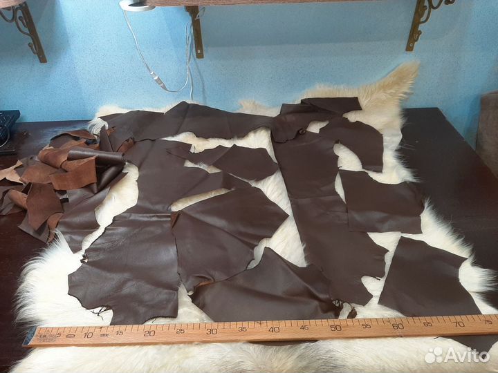 Обрезки натуральной кожи для рукоделия