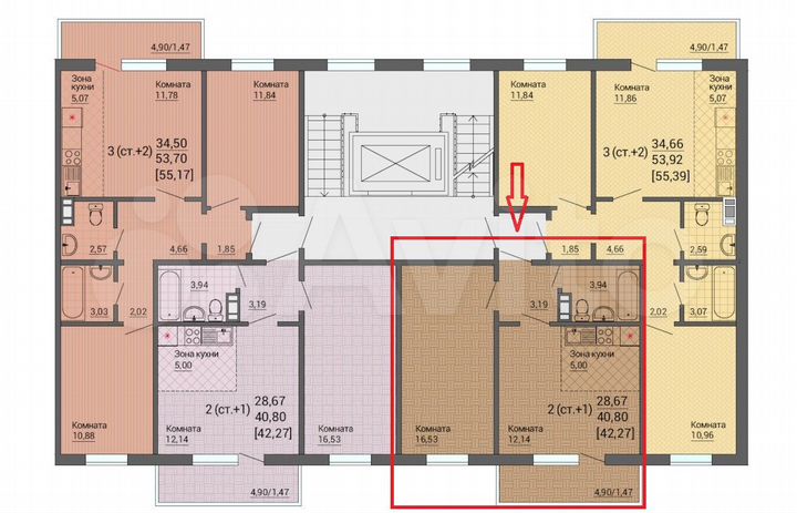 Квартира-студия, 43 м², 1/10 эт.